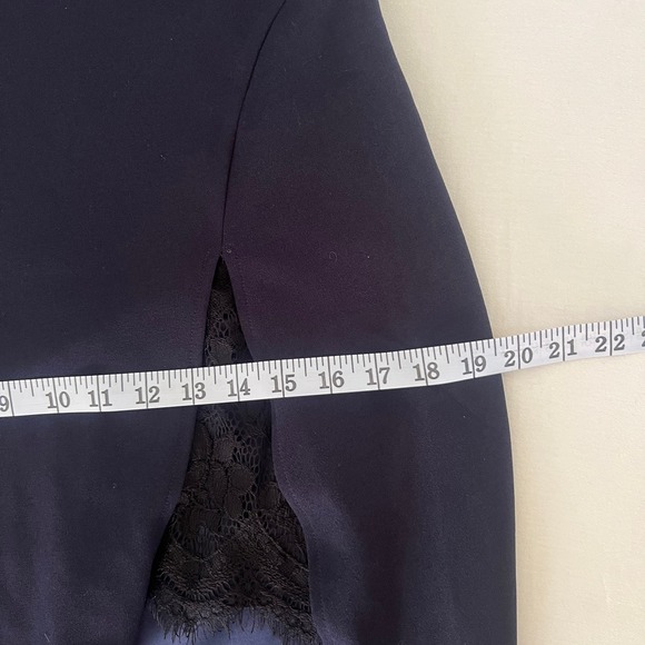 Windsor Navy Formal Dress w/ Lace Back & Front Slit Size L - Picture 7 of 10